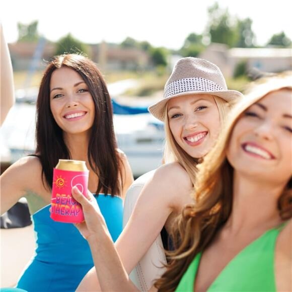 12-Pack Neoprene Can Cooler Sleeves for Soda, Soft Drinks, Beverages, Water - Picture 3 of 5